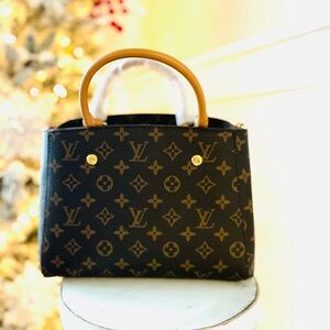 Louis Vuitton Black and Brown Monogram Tote